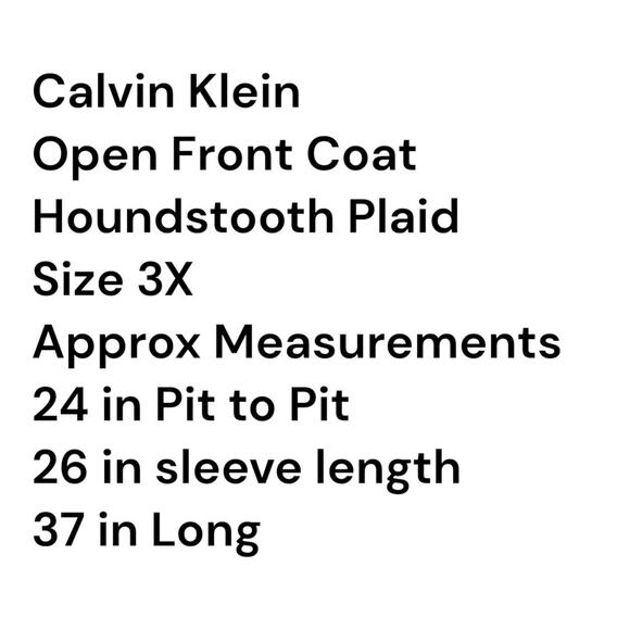 Calvin Klein Women's Sz 3X Light Brown /Ivory Plaid Open Front Jacket Pockets - Picture 2 of 13